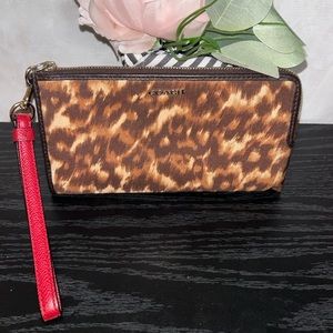 Coach leapord print wristlet